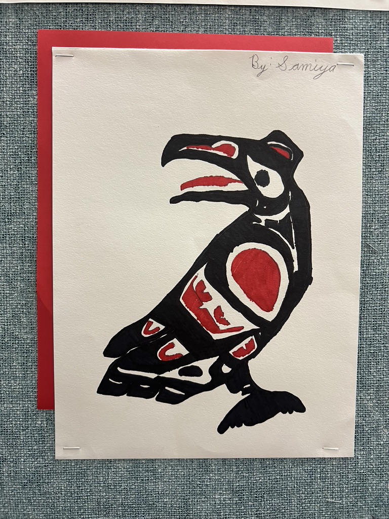 GR 4 Students created Haida First Nations Art