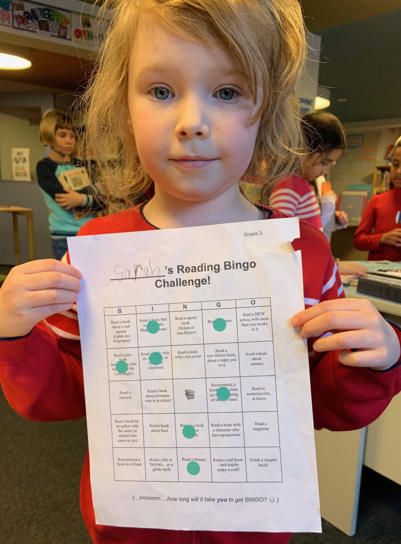 Grade Three Reading Bingo Challenge