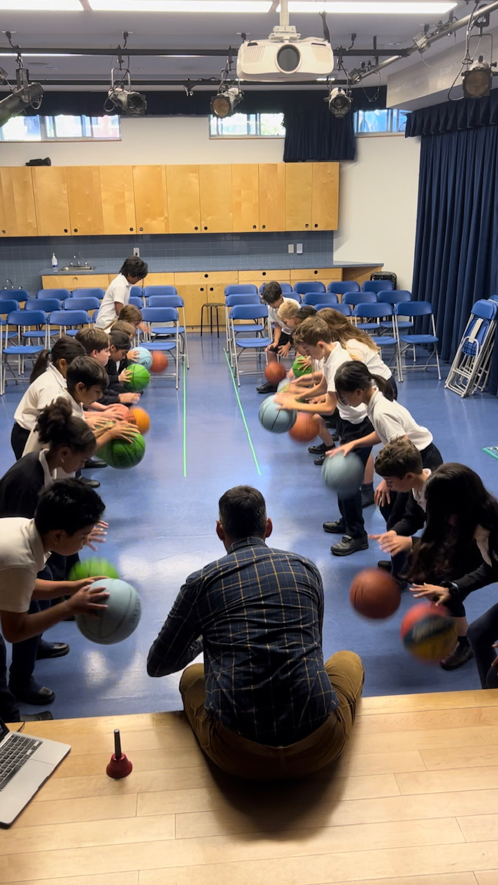 Basketballs in music class