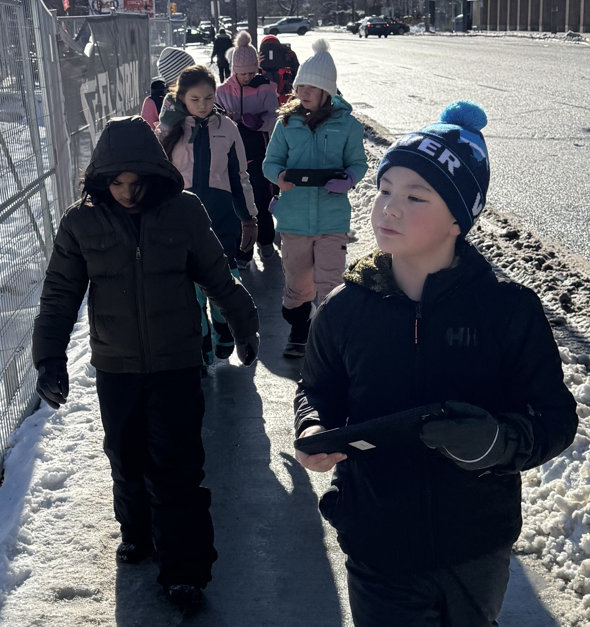 Grade 5’s walk on Mt. Pleasant